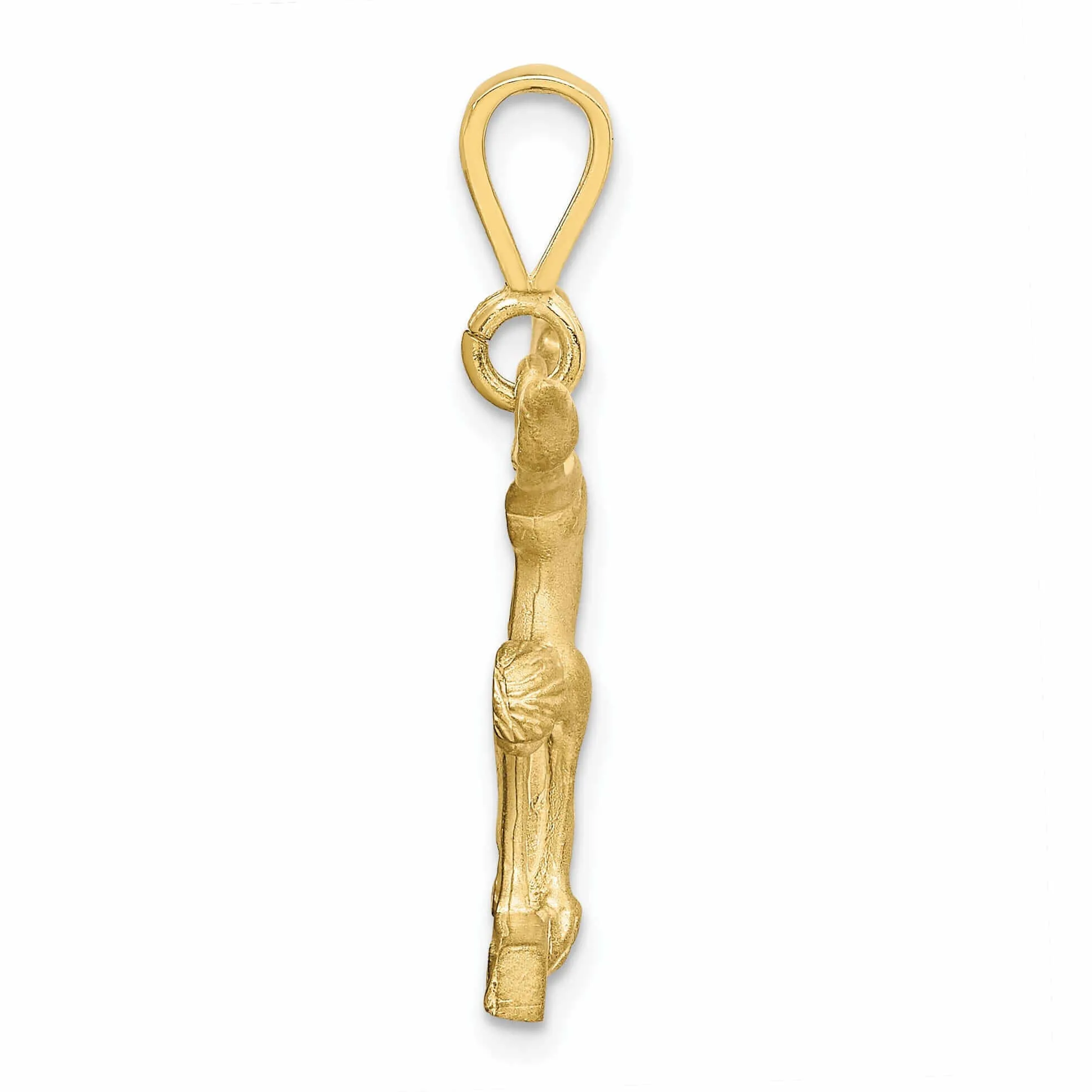 10k Yellow Gold Satin Finish Gymnast Pendant