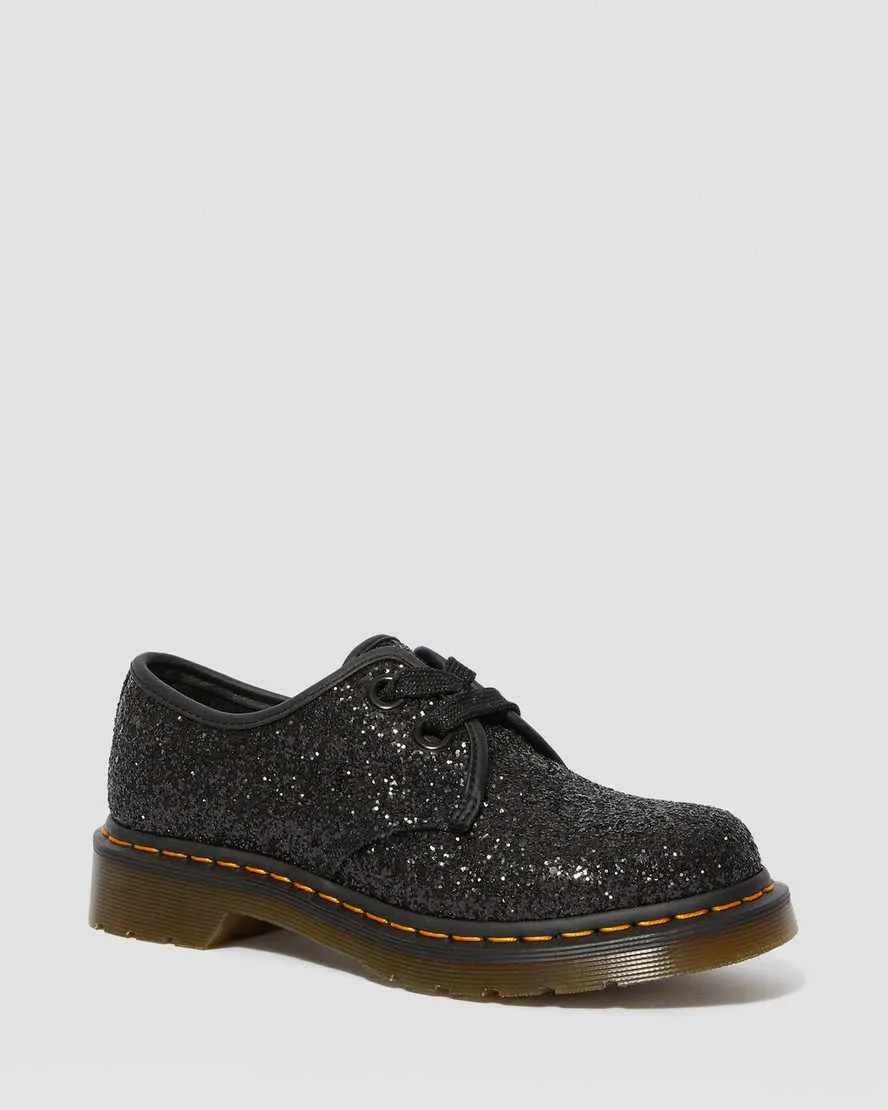 1461 Farrah Black Chunky Glitter Oxford Shoes