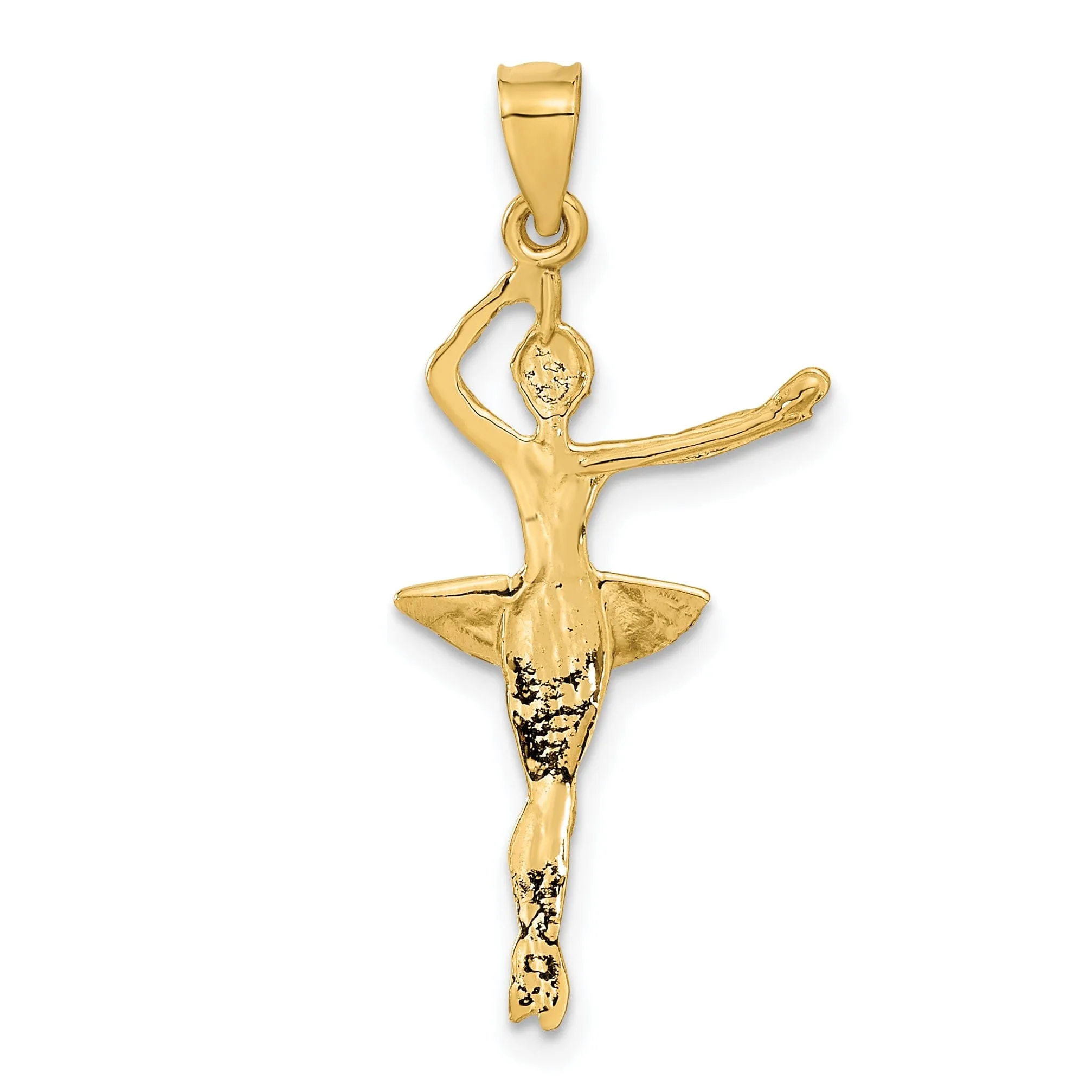 14k Yellow Gold Ballerina Charm Pendant