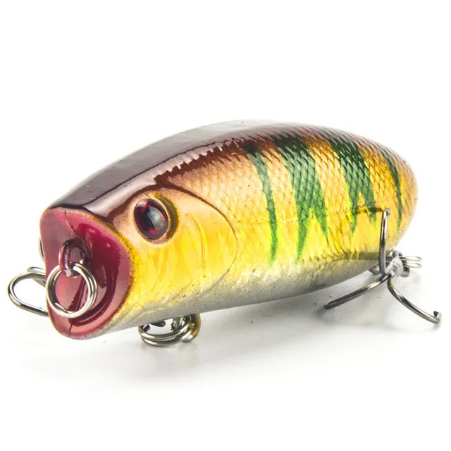 1PCS 3D Eyes Lifelike Fishing Lure 5.5cm 11g 8# Hooks Pesca Fish Popper Lures Wobbler Isca Artificial Hard Bait Swimbait