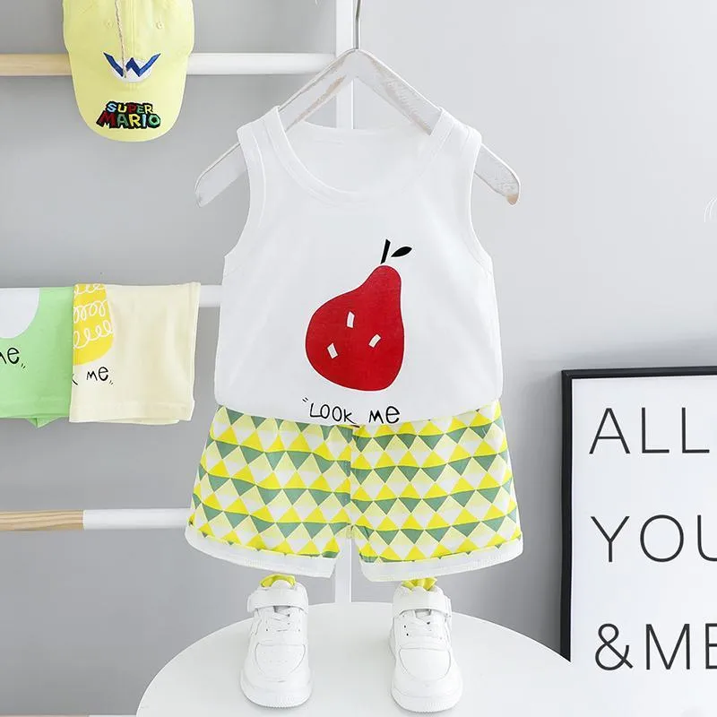 2-piece Fruit Pattern T-shirt & Shorts for Toddler Girl£¨No Shoes???Wholesale children's clothing