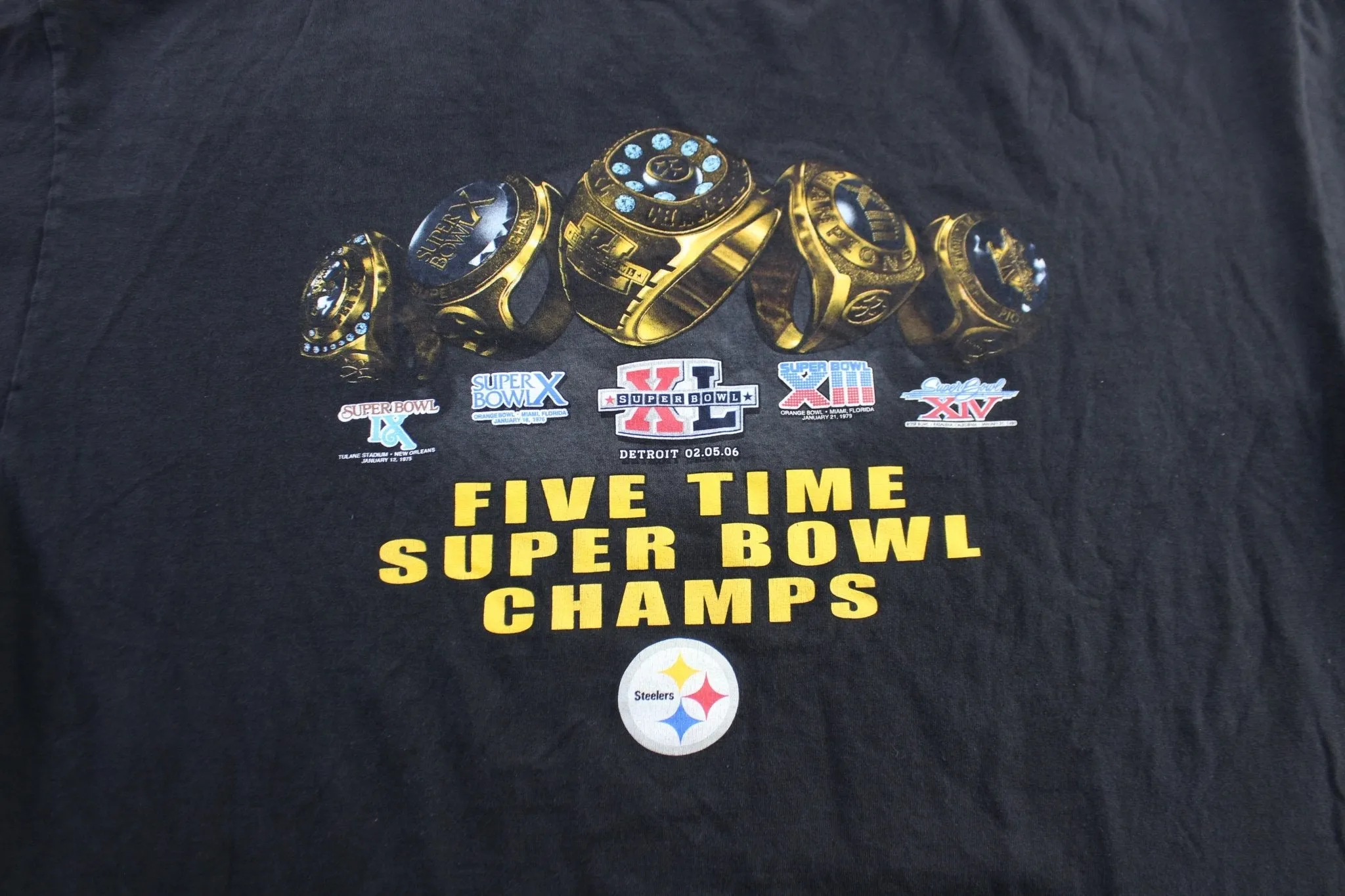 2006 Pittsburgh Steelers Five Time Super Bowl Champs T-Shirt