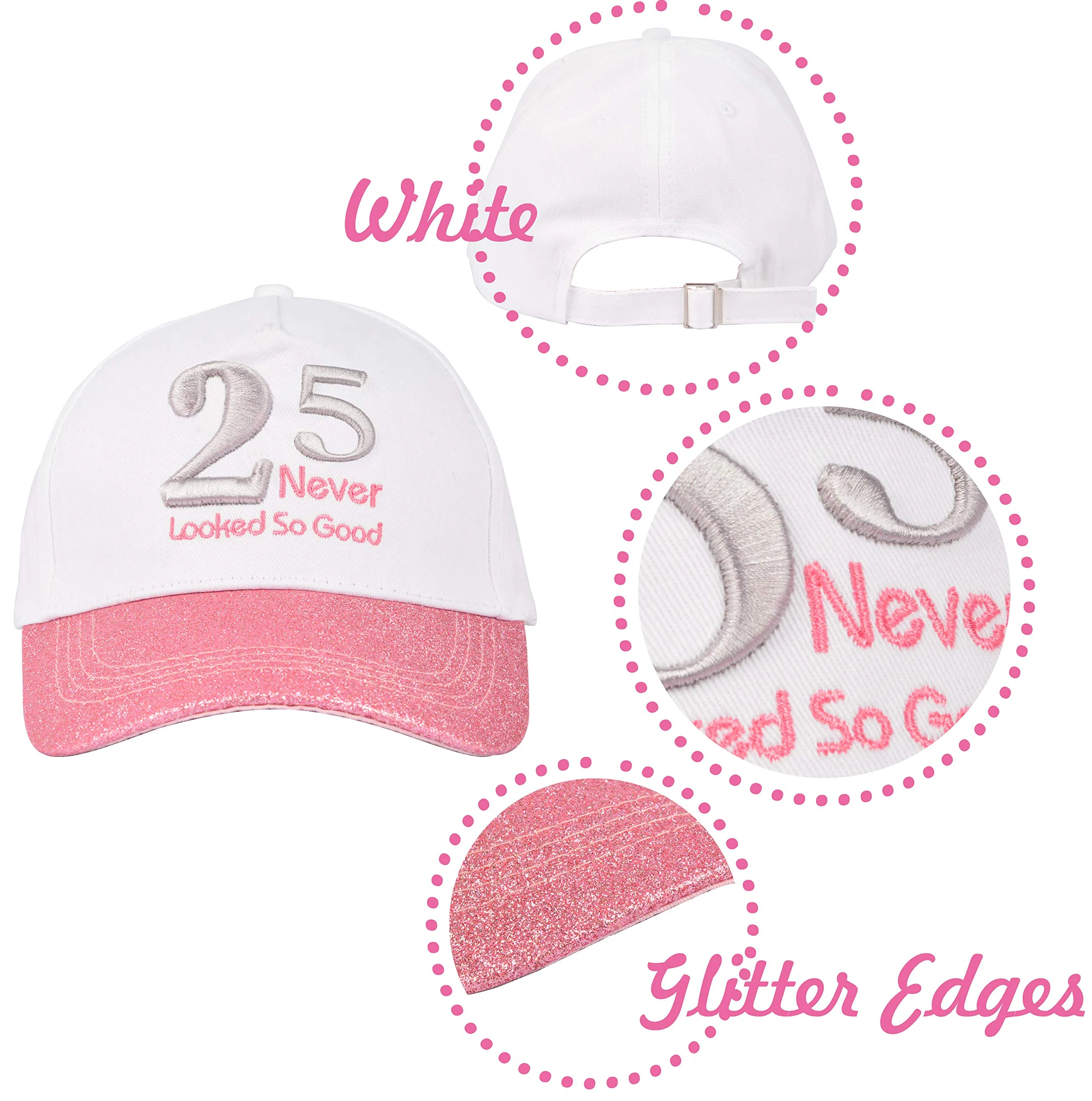 25th Birthday Gifts for Women, 25 Birthday Hat Pink, 25 Birthday Sash, 25th Birthday