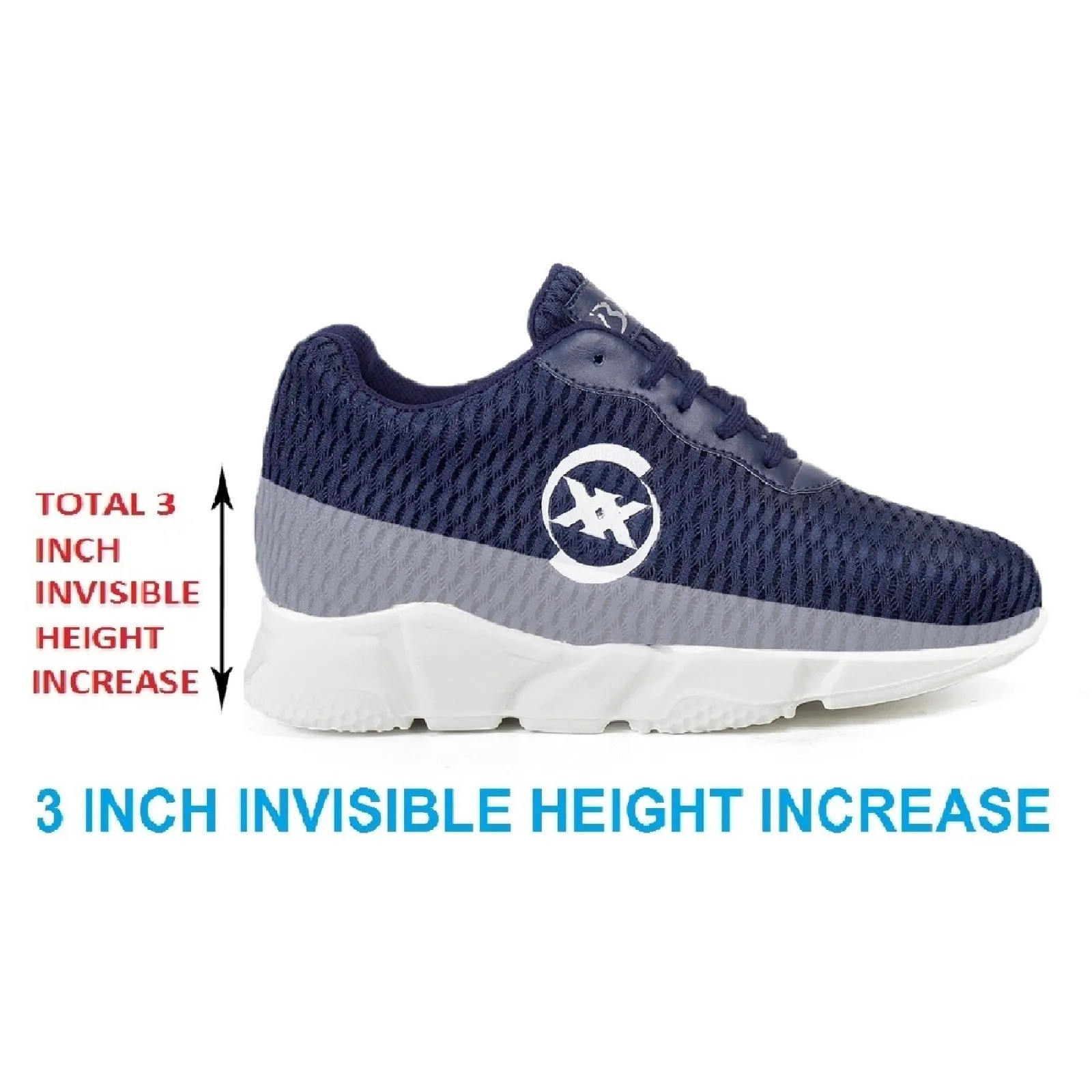 3 Inch Hidden Height Increasing Sport Shoes for Cricket, Football, Basketball etc.