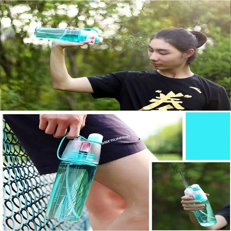 600ml Sports Spray Water Bottle Leak-Proof