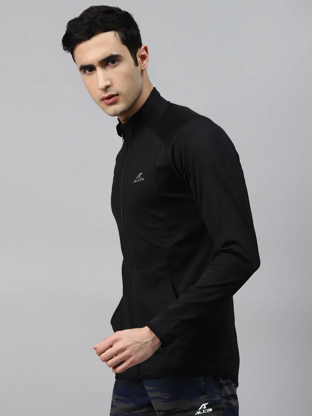 Alcis Men Black Solid Training Jacket