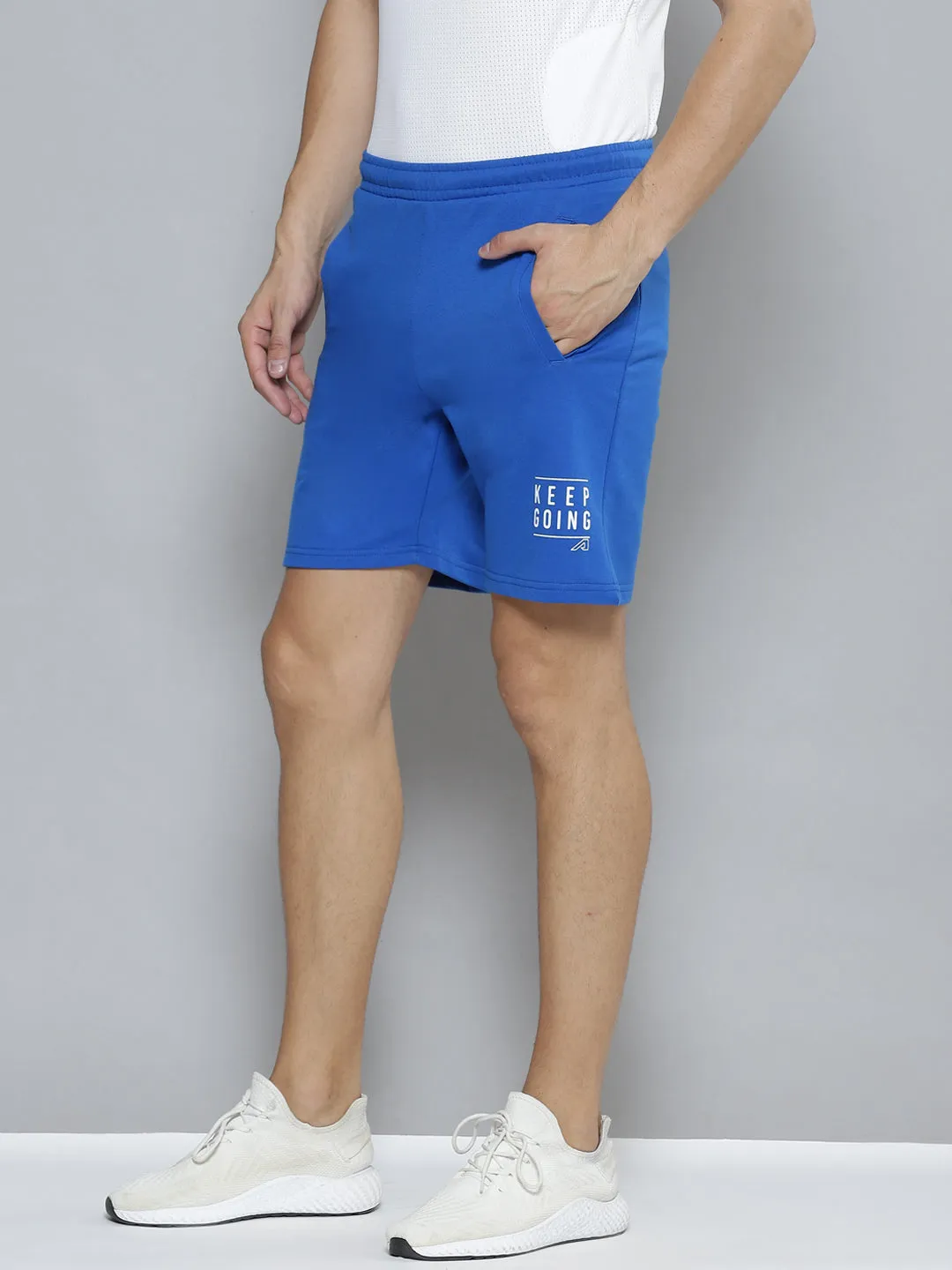 Alcis Men Blue Slim Fit Training or Gym Sports Shorts