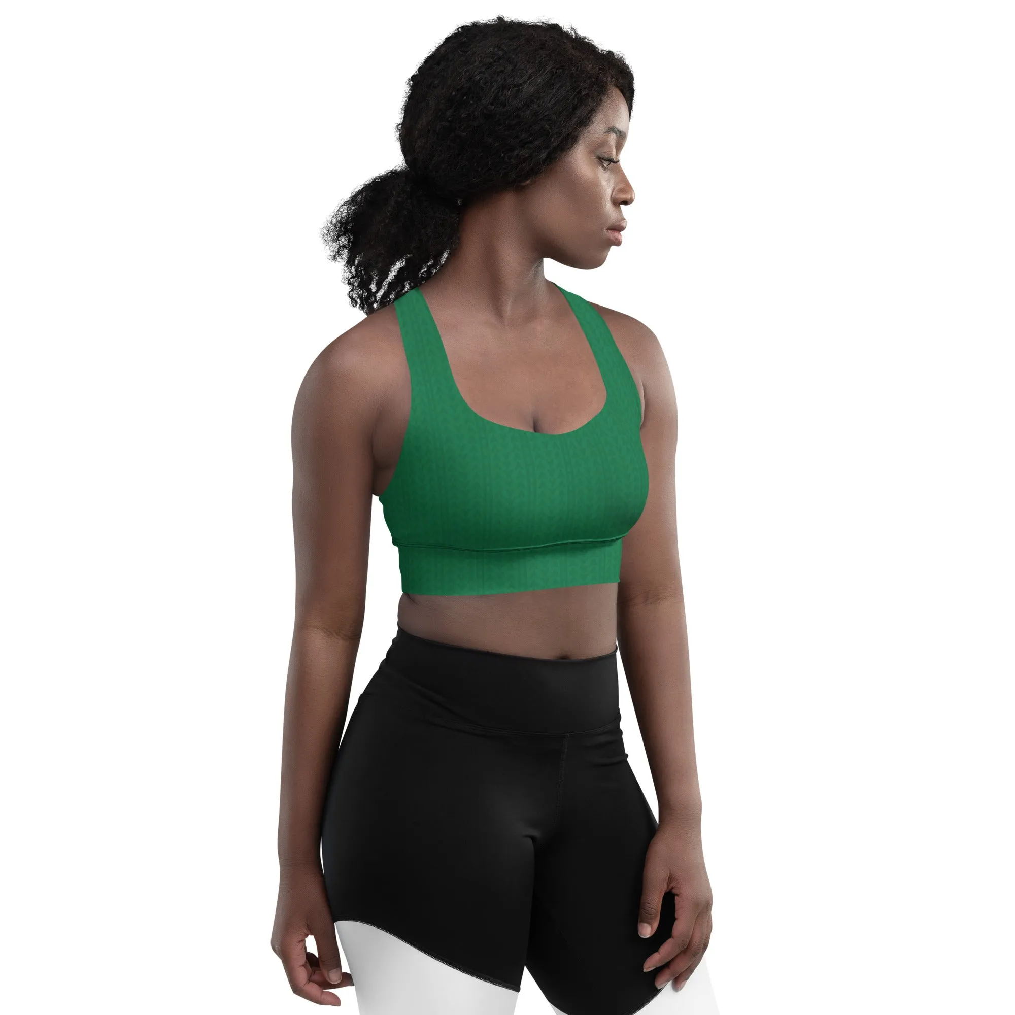 Amazon Green Longline Sports Bra