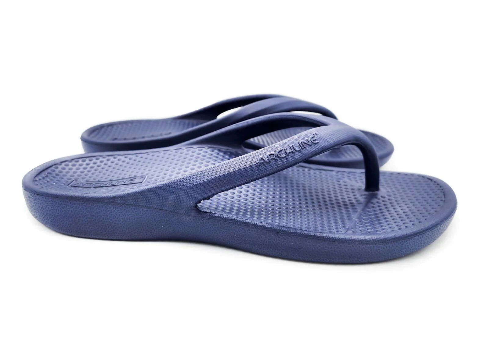 Archline Orthotic Foam Thongs Arch Support Flip Flops - Navy