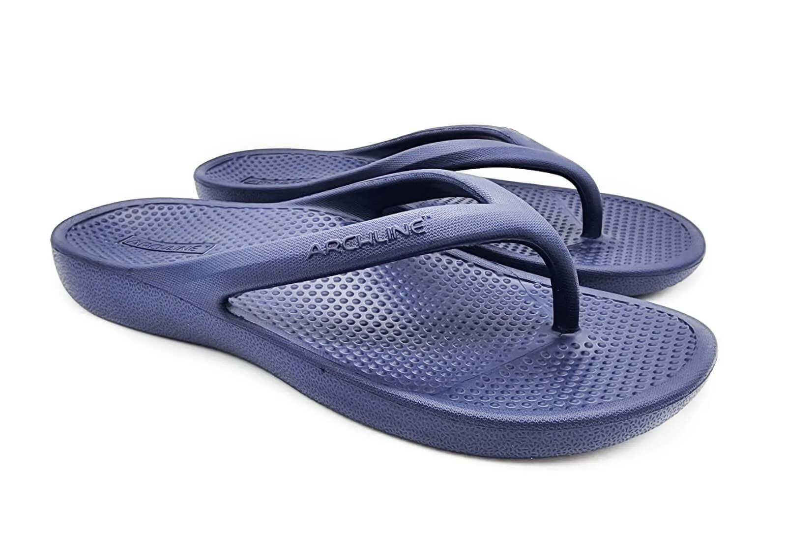 Archline Orthotic Foam Thongs Arch Support Flip Flops - Navy