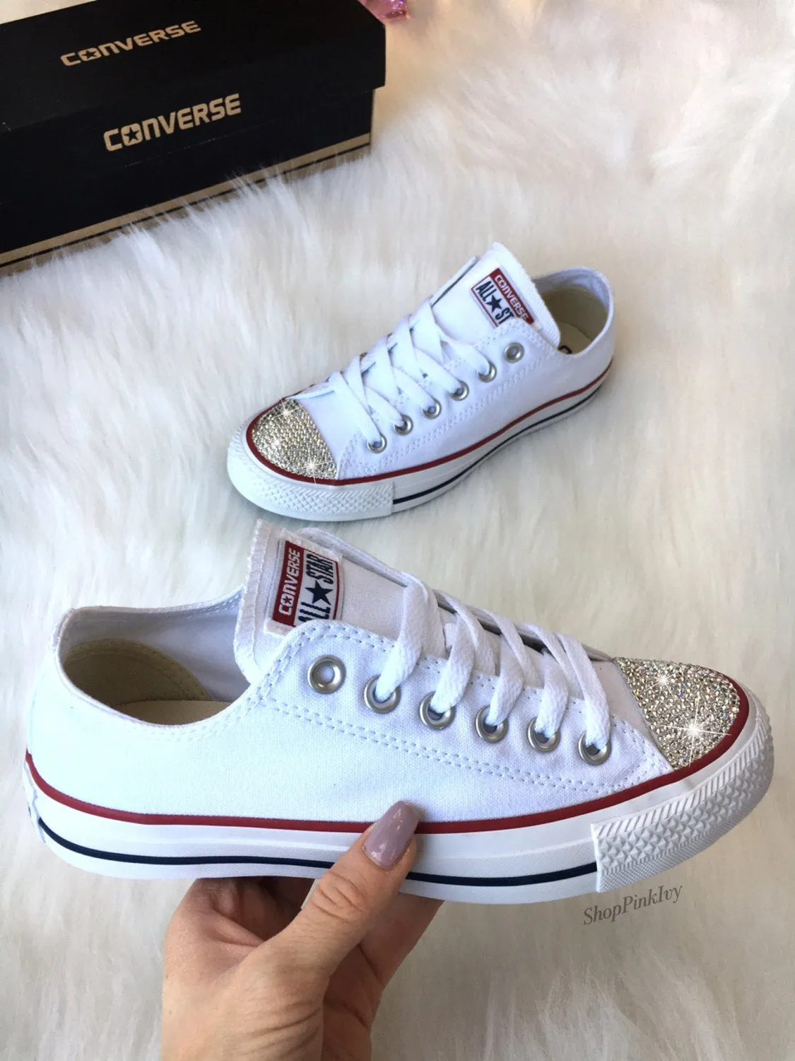 Bling White Converse Chuck Taylor