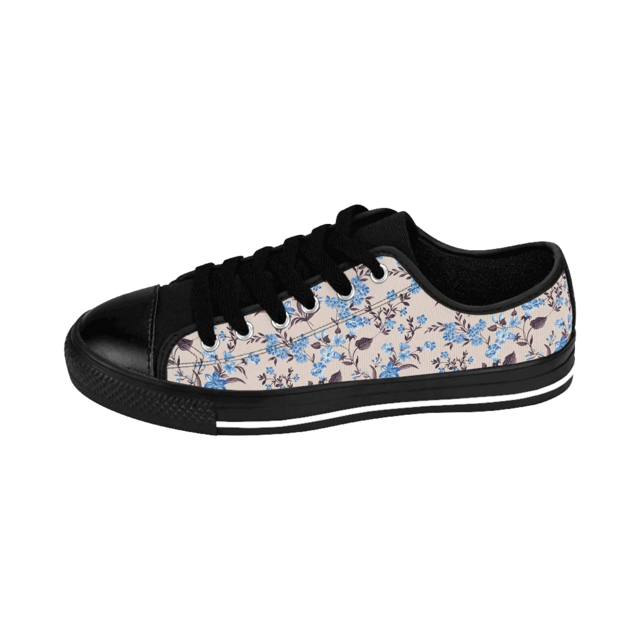 Blue Leaf Flower Women's Sneakers