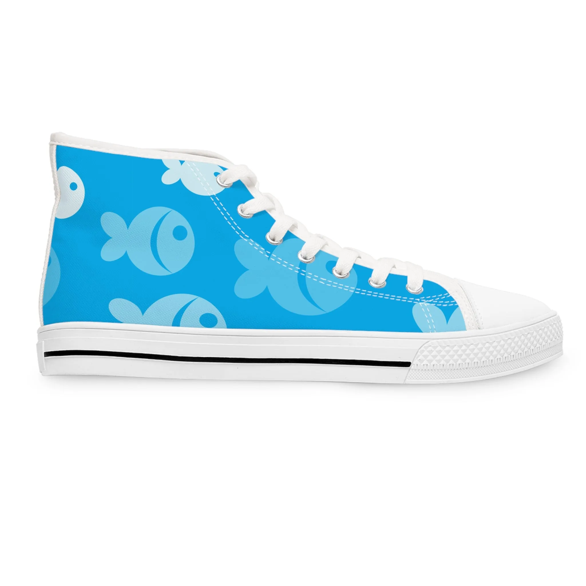 Blue Sea Fish Women's High Top Sneakers