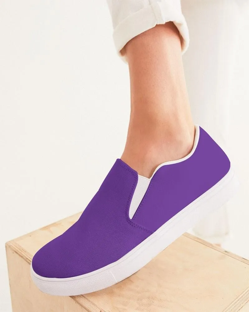 Bright Violet Slip-On Canvas Sneakers | Women's | Bright Pure Violet | C75M100Y0K0