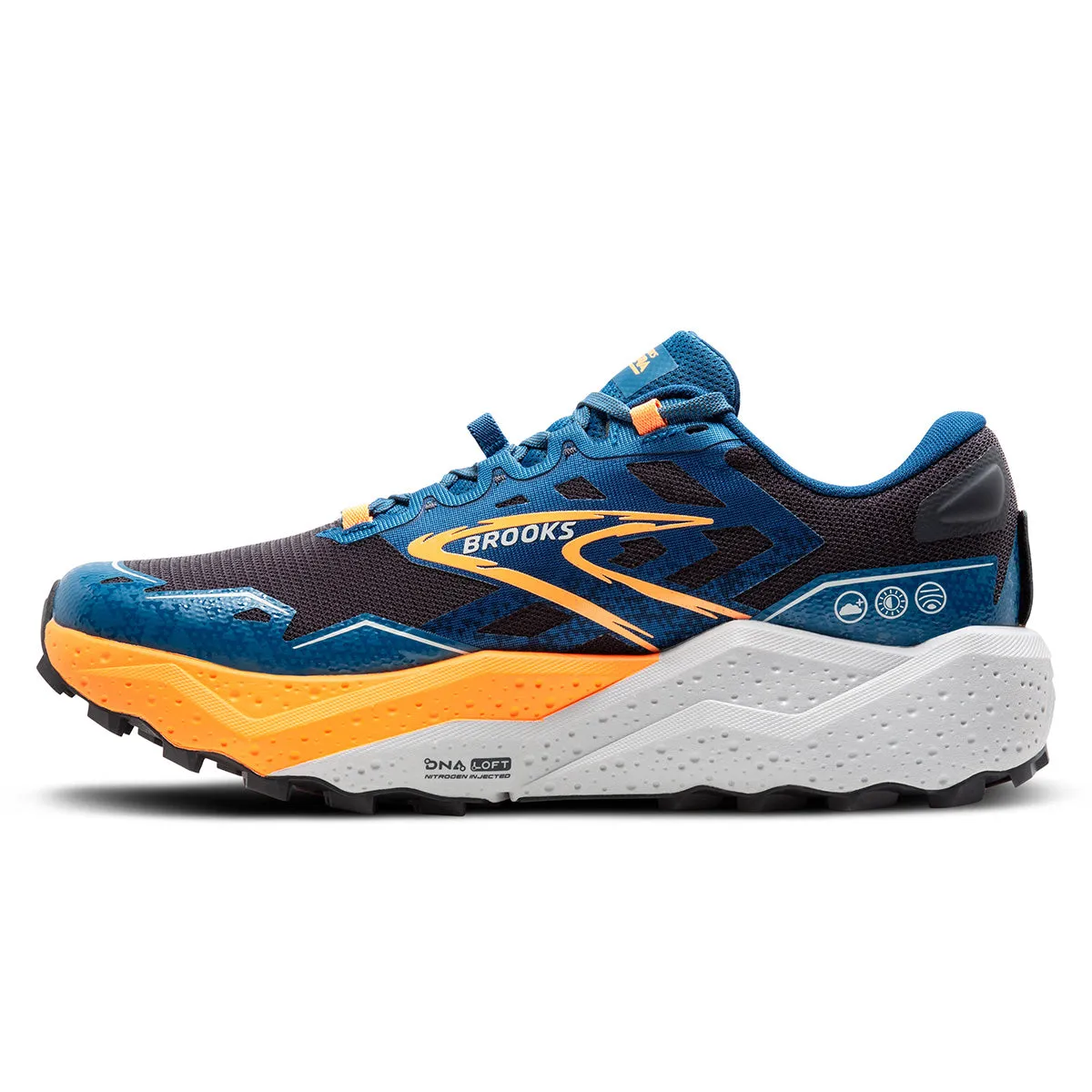 Brooks Caldera 7 Mens | Ebony/blue Sapphire/orange