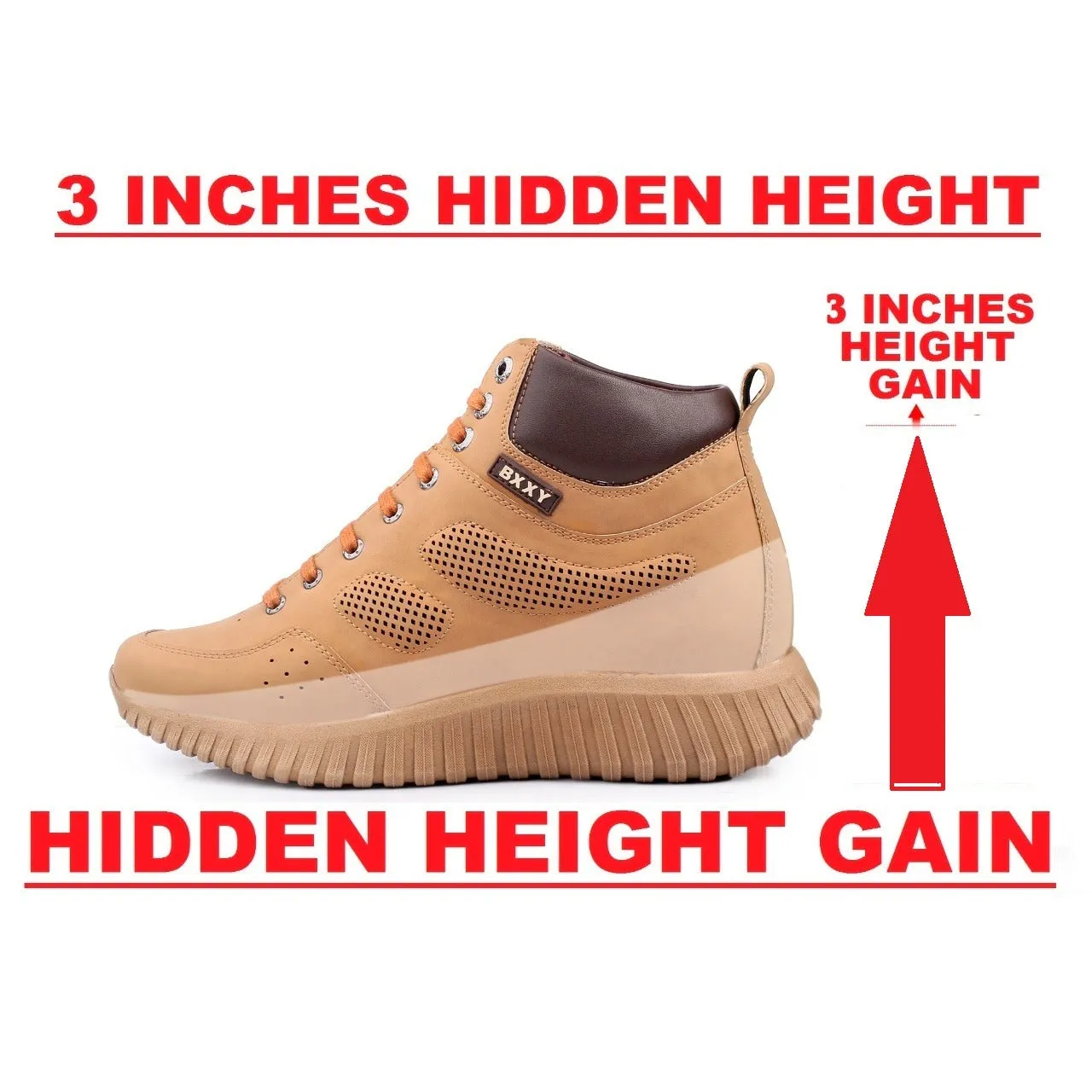 Bxxy's 3 Inch Hidden Height Increasing Shoes for Men