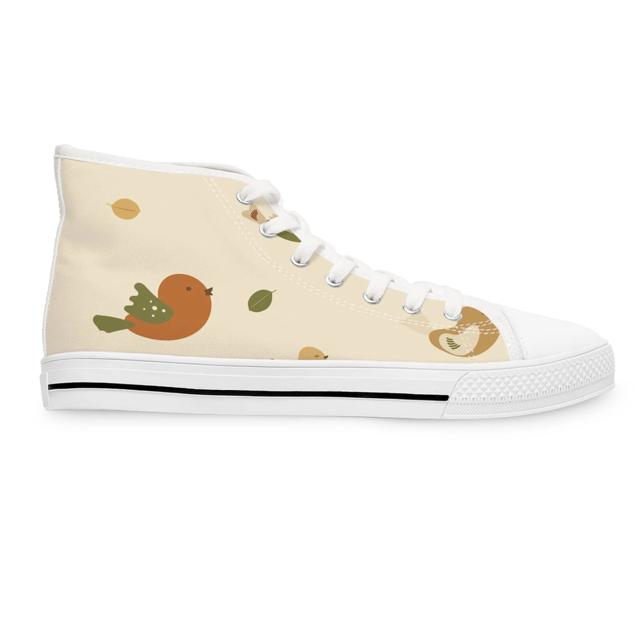 Cartoon Bird Women's High Top Sneakers