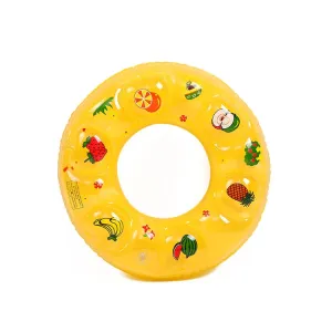 Cartoon Pattern Double Airbag Thickened Inflatable Swimming Ring Crystal Swimming Ring, Size:90 cm(Yellow)