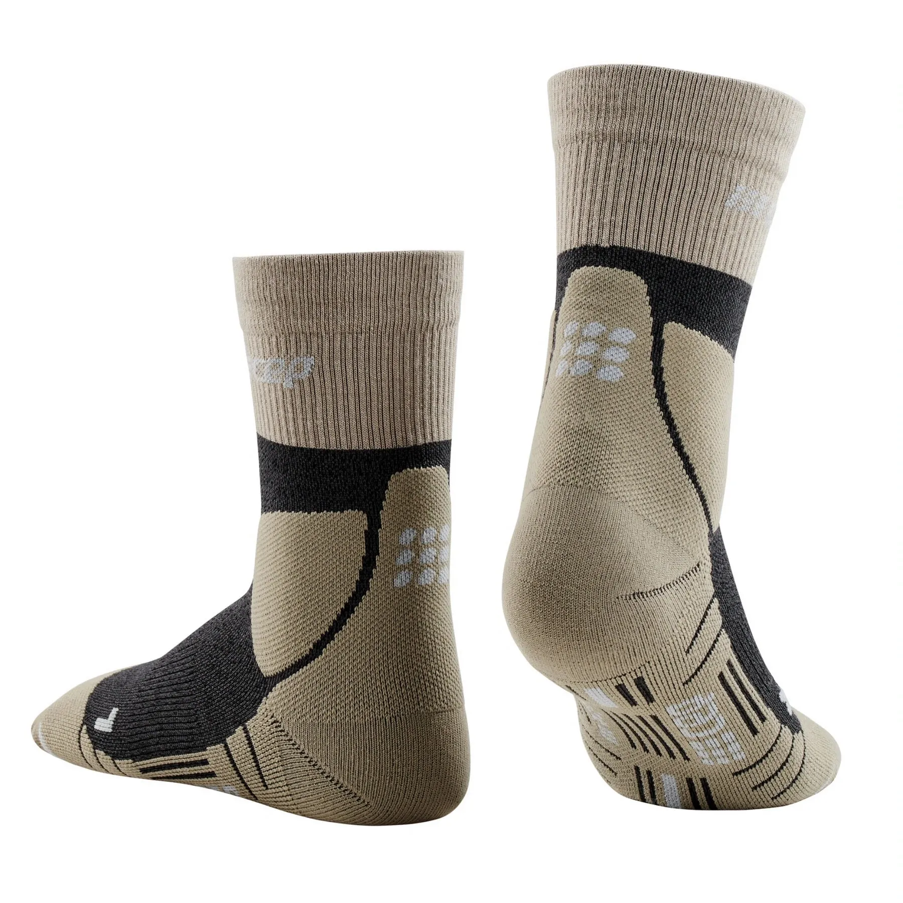 CEP | Hiking Merino Mid Cut Compression Socks | Men's | Sand/Grey