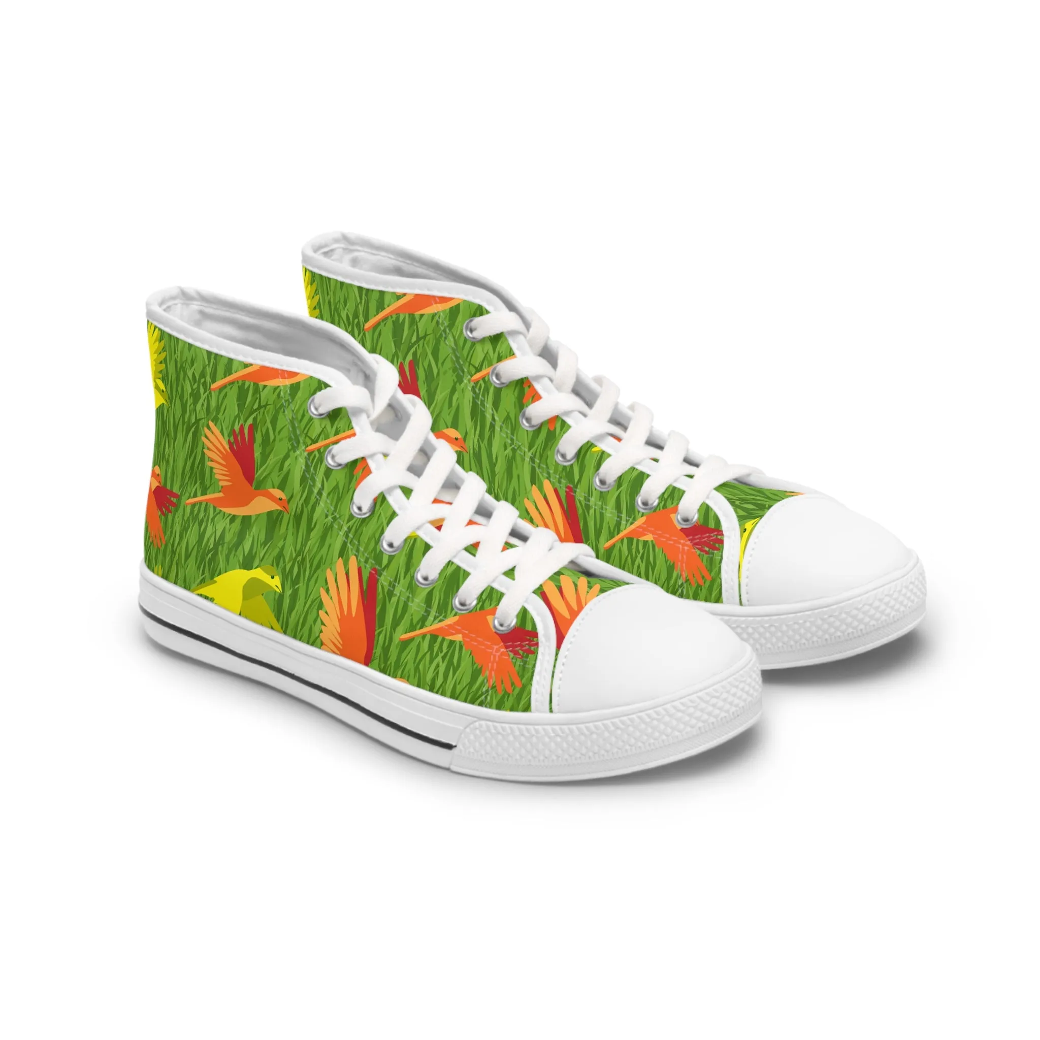 Colored Birds Women's High Top Sneakers