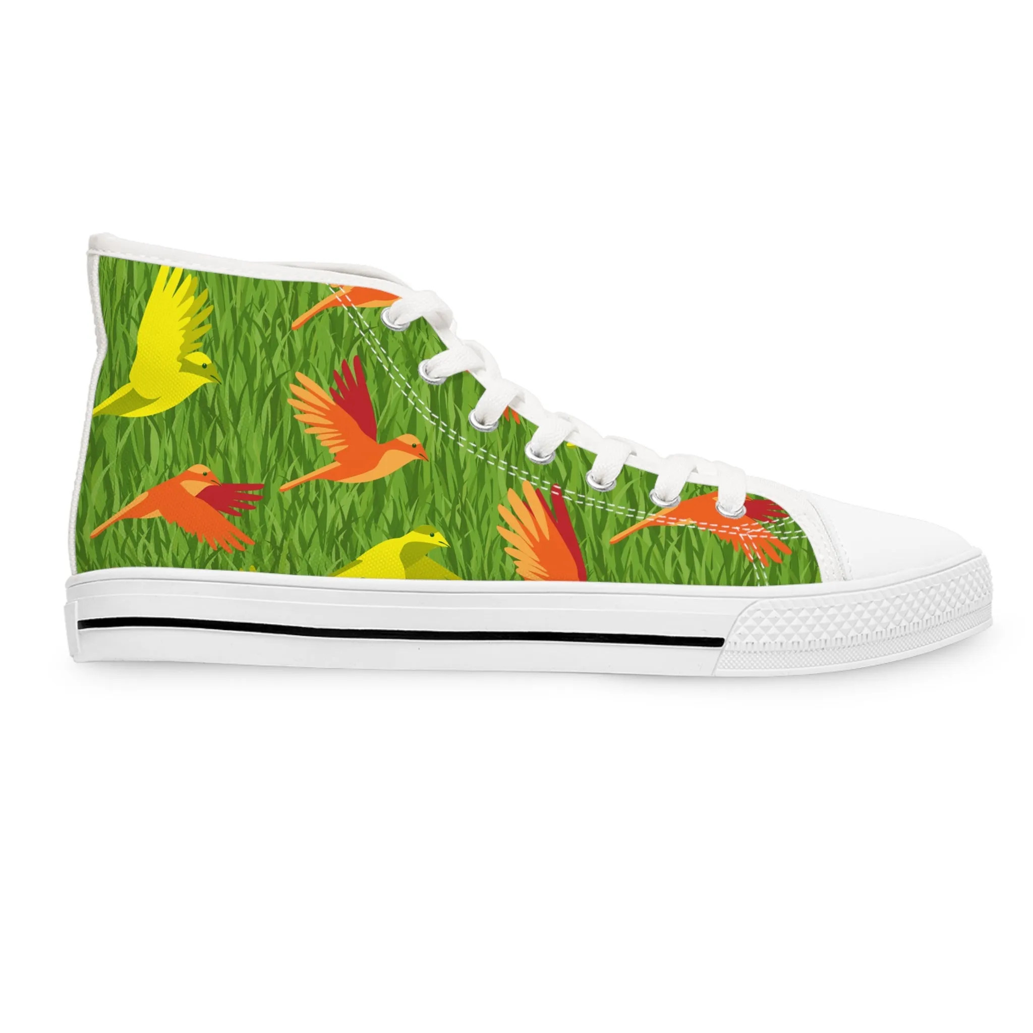 Colored Birds Women's High Top Sneakers