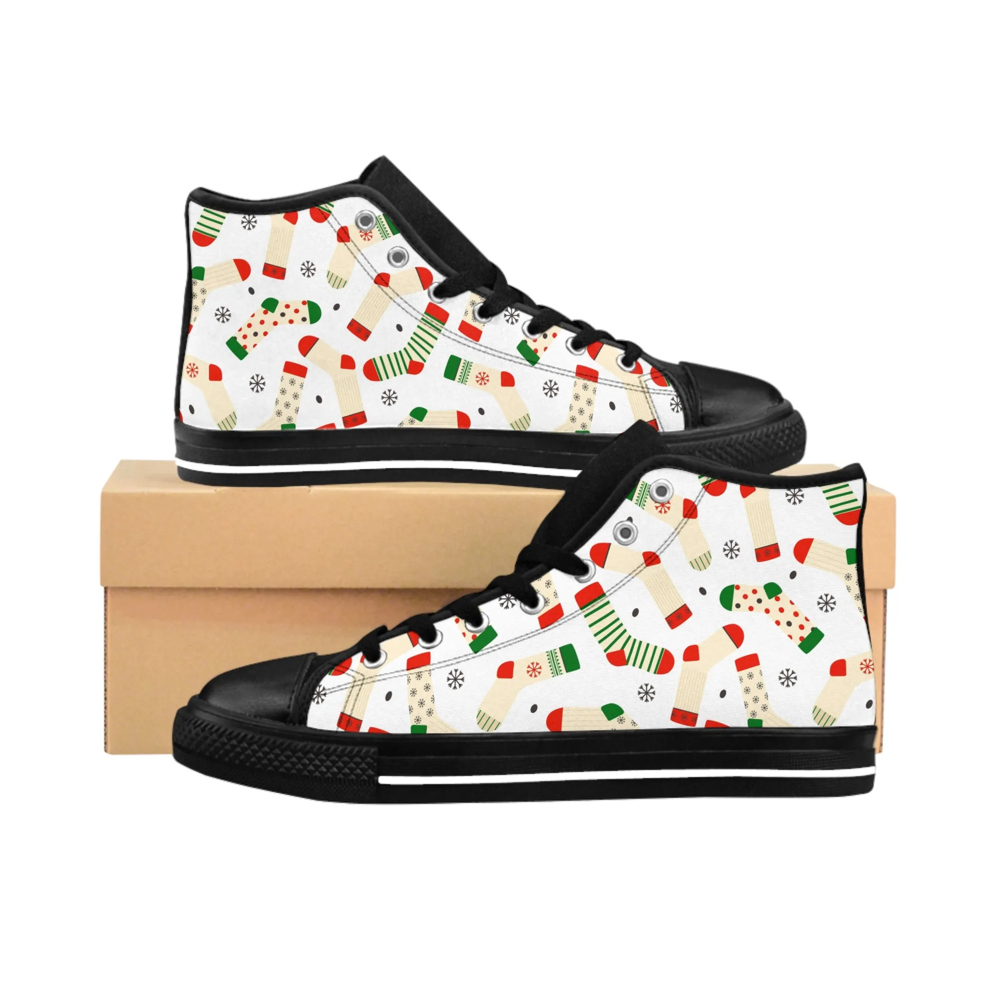 Colorful Christmas Socks Women's Classic Sneakers