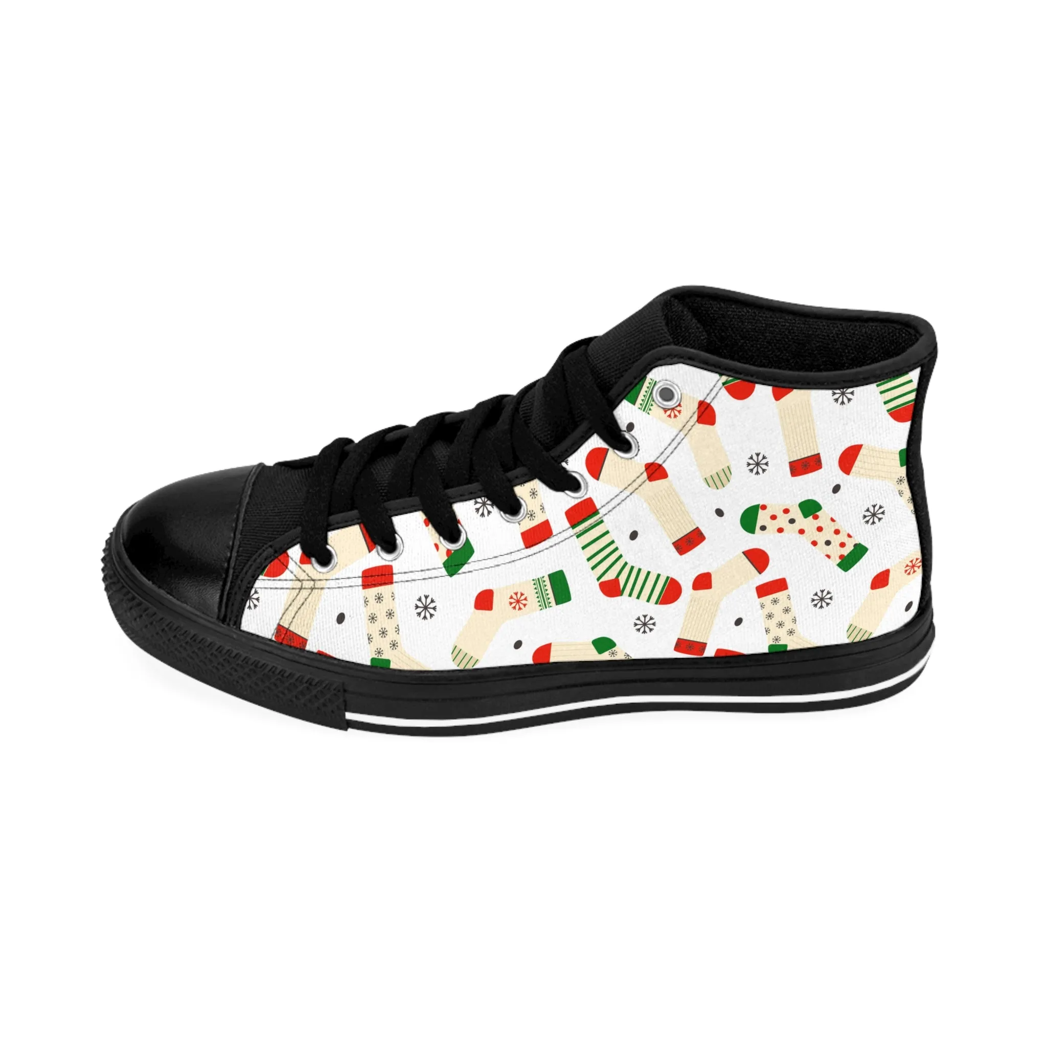 Colorful Christmas Socks Women's Classic Sneakers