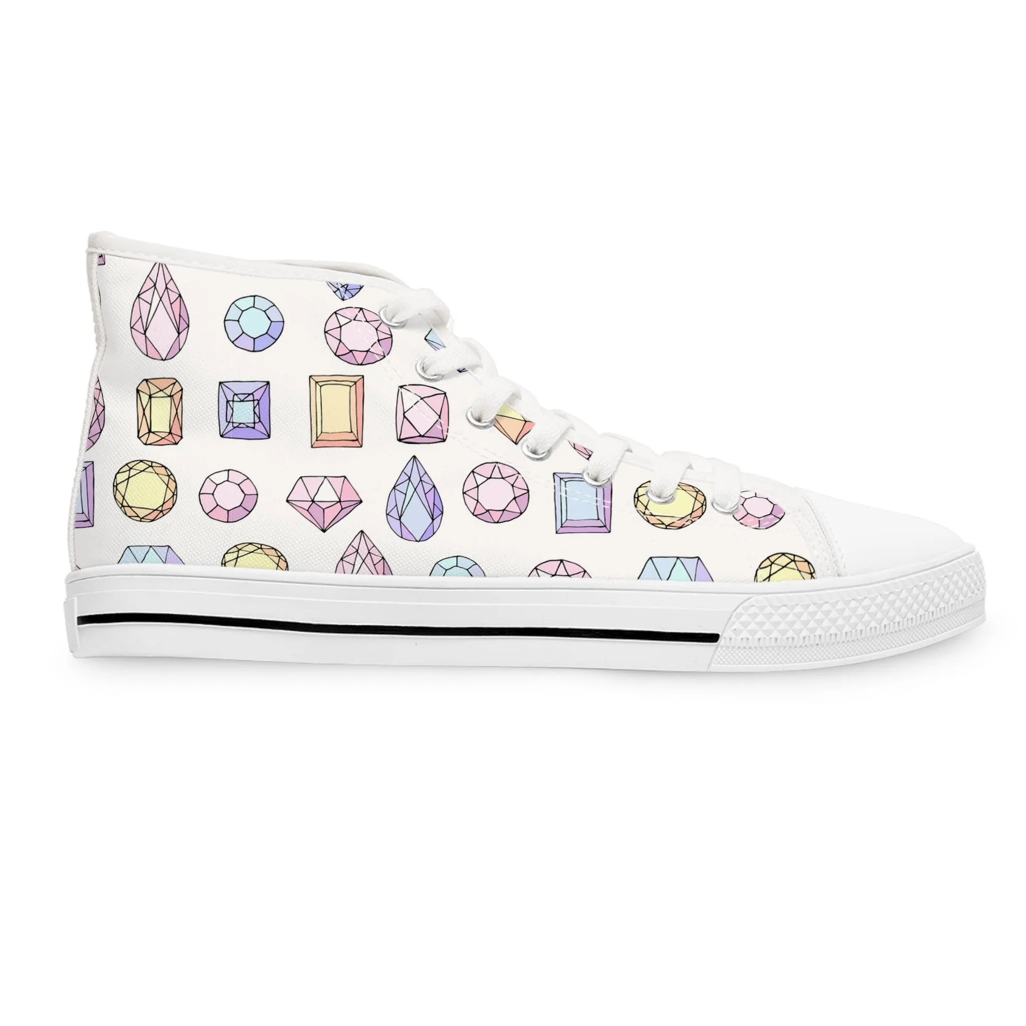 Colorful Gemstones Women's High Top Sneakers