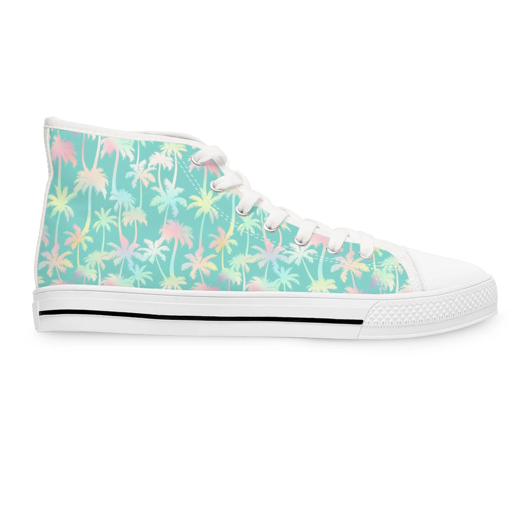 Colorful Palm Tree Women's High Top Sneakers