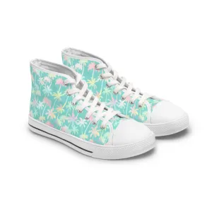 Colorful Palm Tree Women's High Top Sneakers