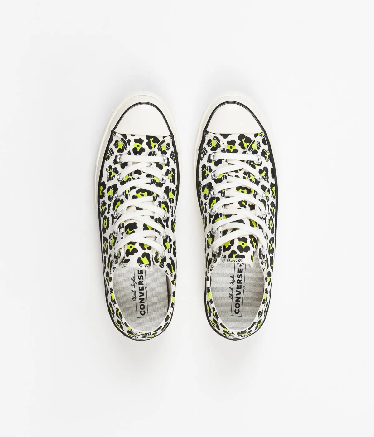 Converse CTAS 70's Ox Archive Print Shoes - Egret / Black / Bold Lime