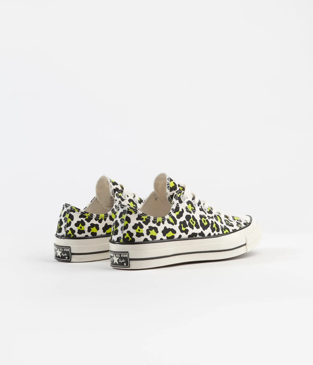 Converse CTAS 70's Ox Archive Print Shoes - Egret / Black / Bold Lime