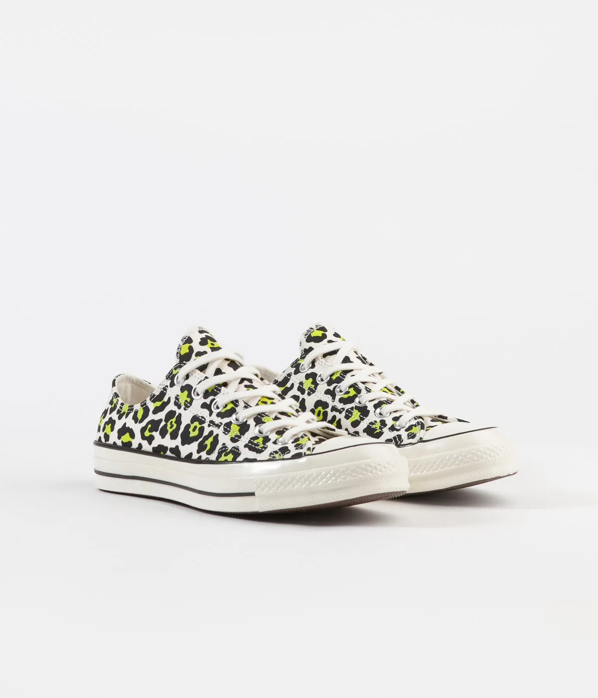 Converse CTAS 70's Ox Archive Print Shoes - Egret / Black / Bold Lime