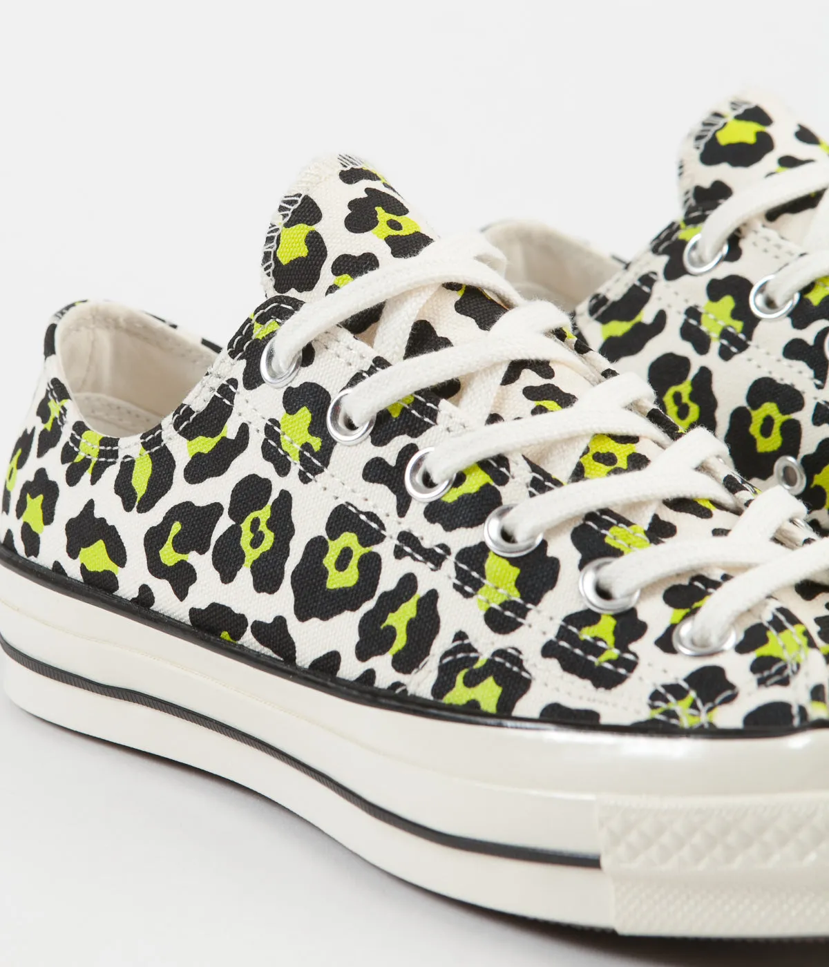 Converse CTAS 70's Ox Archive Print Shoes - Egret / Black / Bold Lime