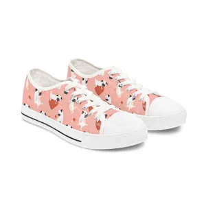 Cute Dog Heart Pattern Women's Low Top Sneakers