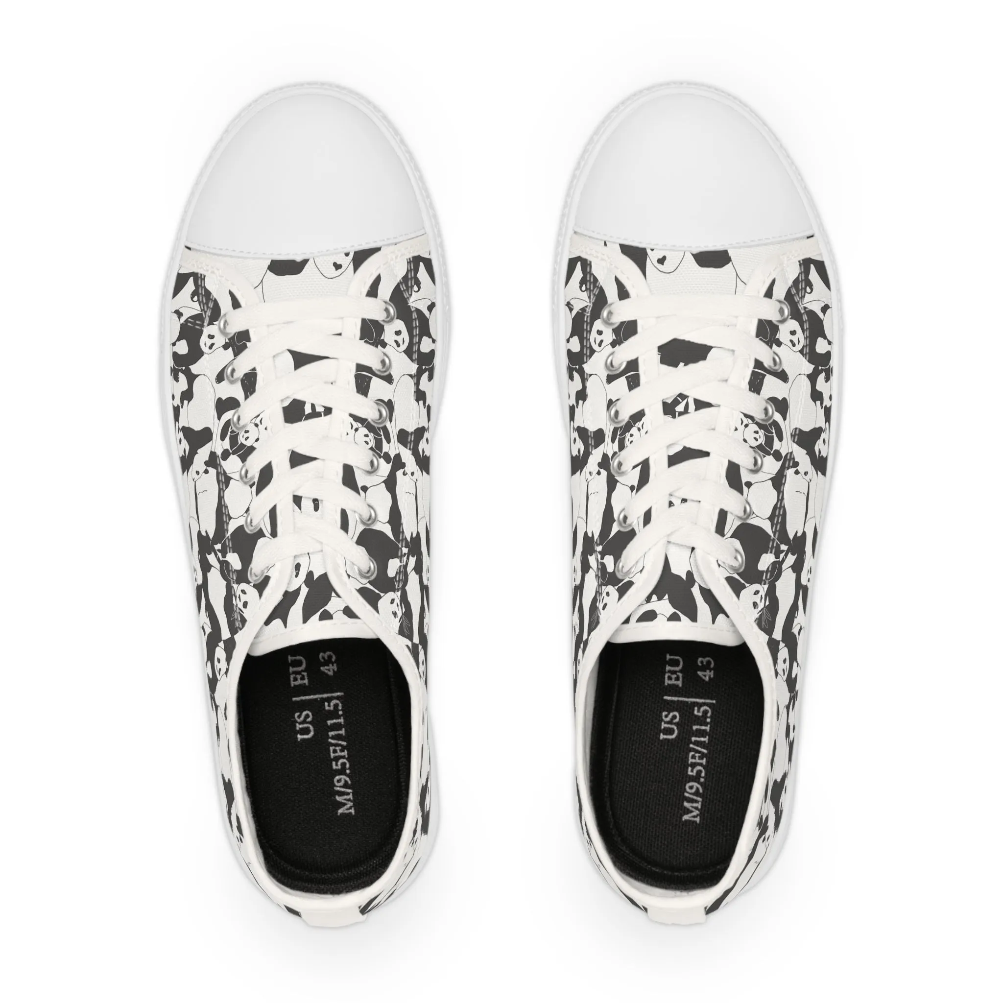 Cute Panda Bear Men's Low Top Sneakers