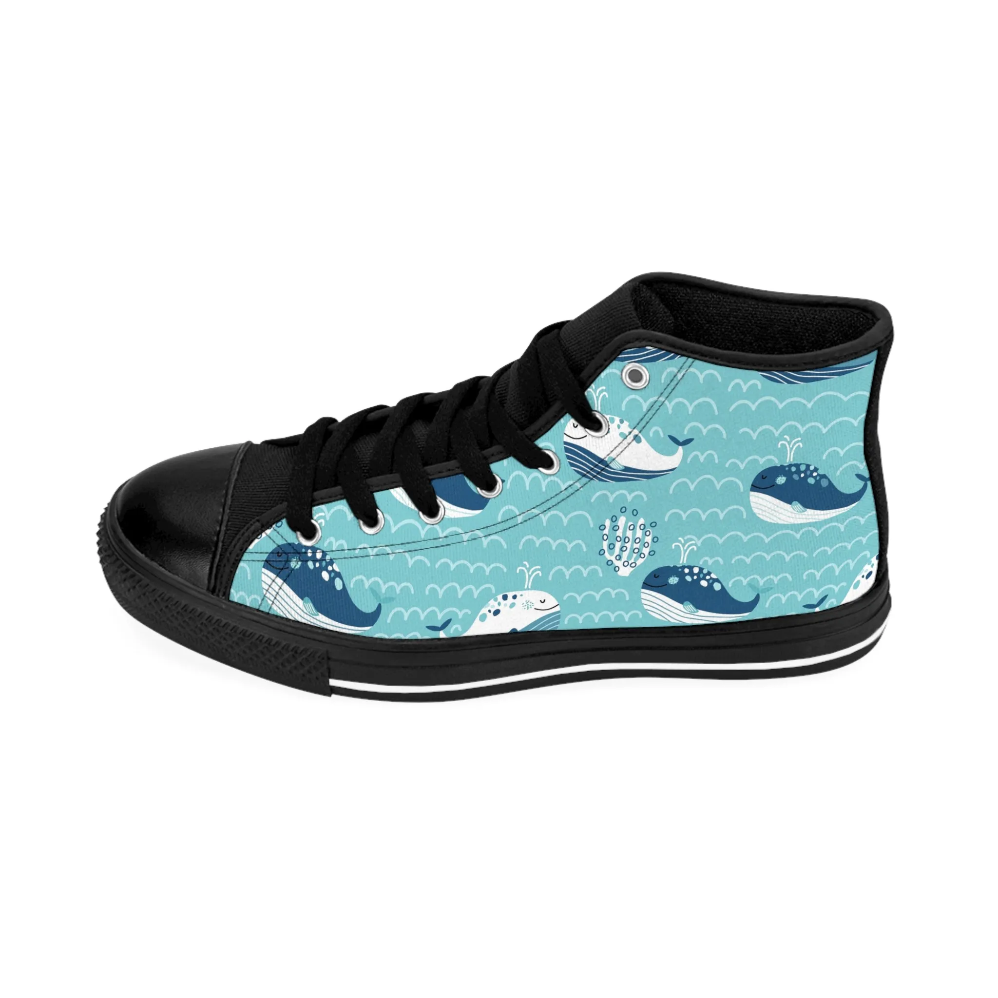 Cute Whales and Sea Women's Classic Sneakers