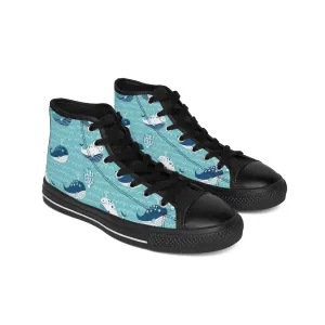 Cute Whales and Sea Women's Classic Sneakers