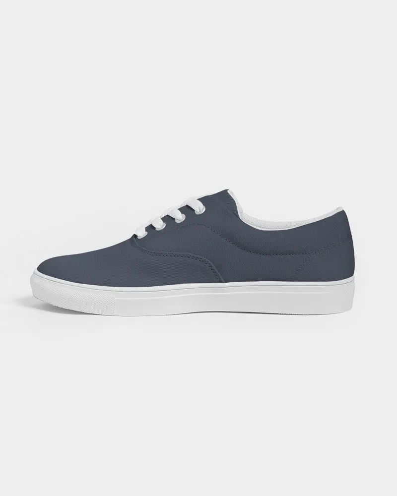 Dark Blue Men's Canvas Sneakers | Men's | Dark Pale Pastel Blue | C30M15Y0K80