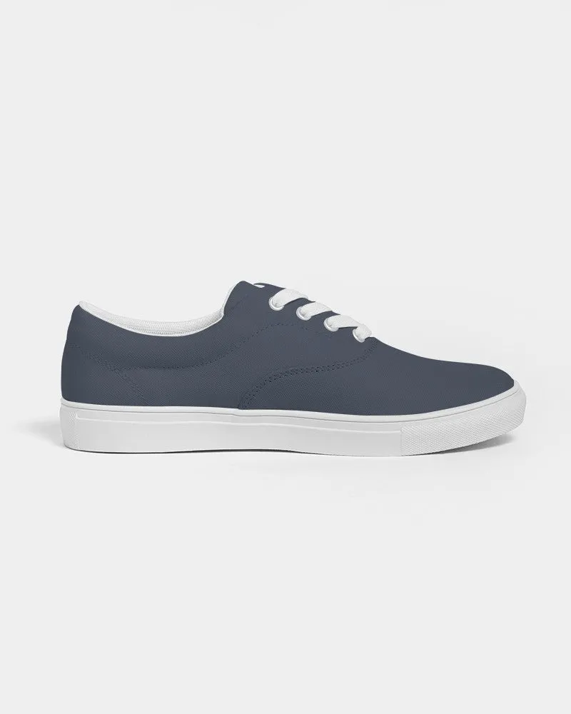 Dark Blue Men's Canvas Sneakers | Men's | Dark Pale Pastel Blue | C30M15Y0K80