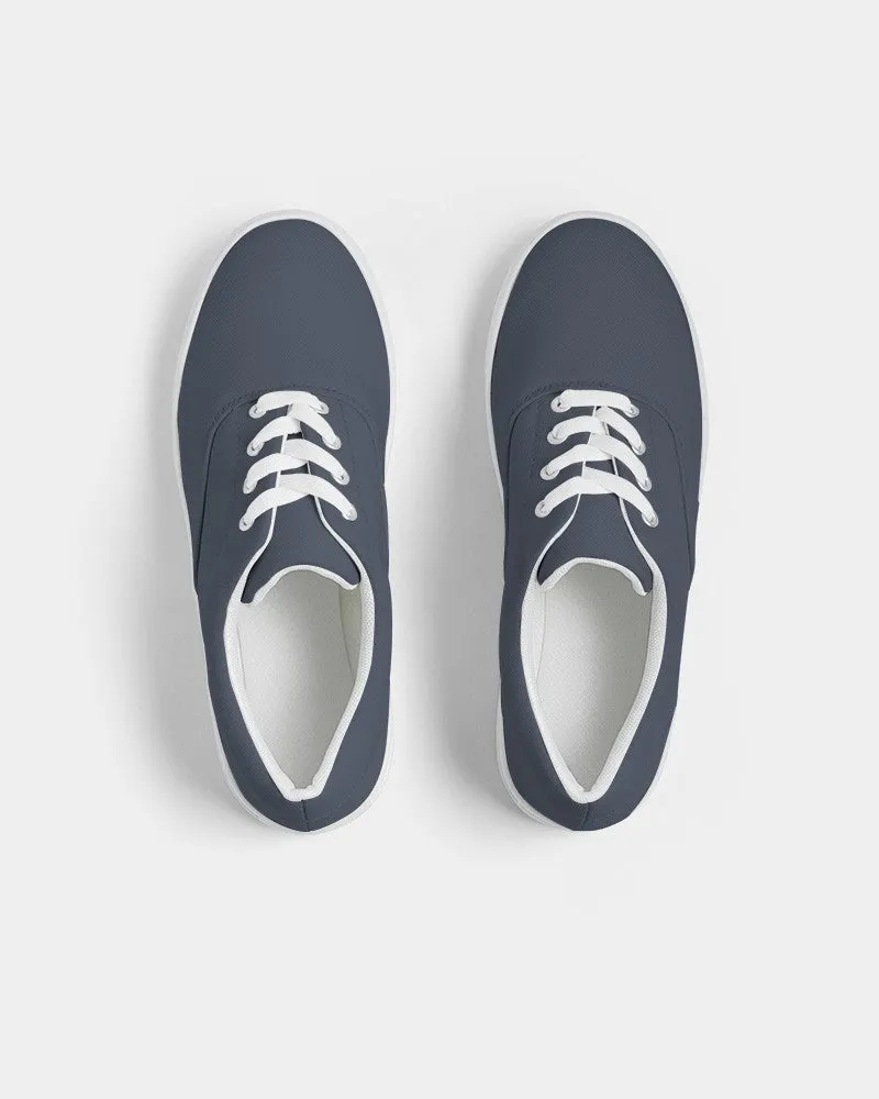 Dark Blue Men's Canvas Sneakers | Men's | Dark Pale Pastel Blue | C30M15Y0K80