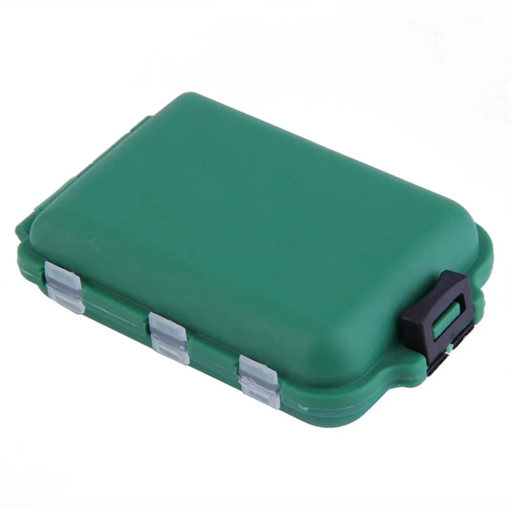 Delicate Army Green Plastic Fishing Tackle Boxes Hook Compartments Storage Case Outdoor Fishing Swivels Lure Bait Storing Tool