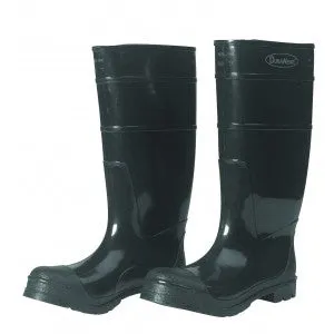 Economic PVC Boots Black with Safety Toe | 16"