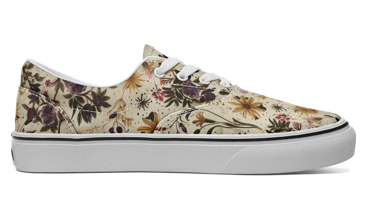 Enchanted Blossoms Street Sneakers - Premium Vegan Canvas Sneakers with Durable Waffle Soles