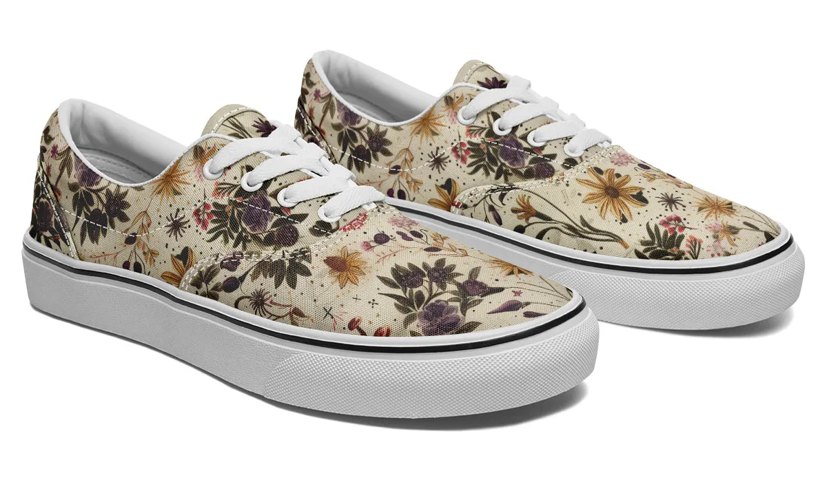 Enchanted Blossoms Street Sneakers - Premium Vegan Canvas Sneakers with Durable Waffle Soles