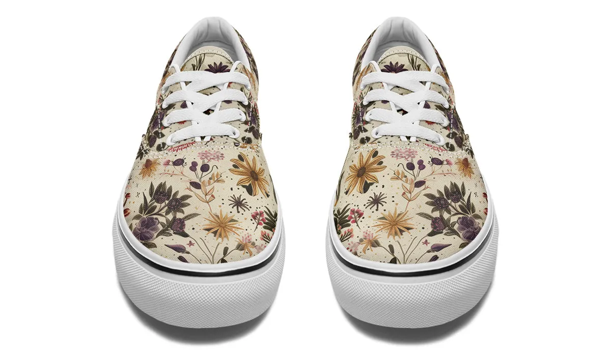 Enchanted Blossoms Street Sneakers - Premium Vegan Canvas Sneakers with Durable Waffle Soles