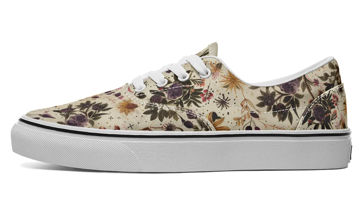 Enchanted Blossoms Street Sneakers - Premium Vegan Canvas Sneakers with Durable Waffle Soles