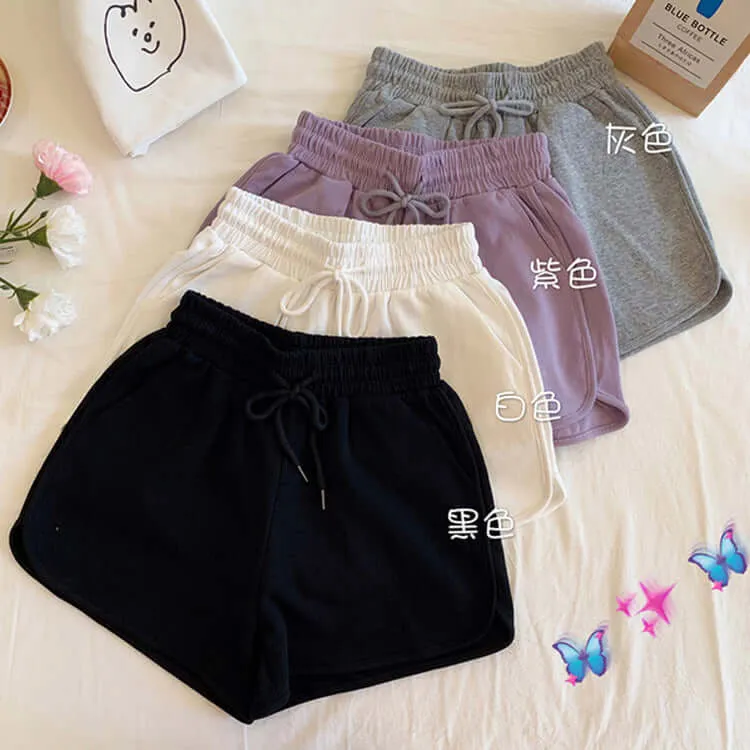 Exterior shorts female 2020 summer Korean high waist casual wide pants INS students loose thin sports hot pants