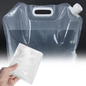 Foldable Water Bag Outdoor Sports Camping Hiking Storge Water Bucket Picnic Water Container Lifting Carrier Water Bag 15L(WHITE)