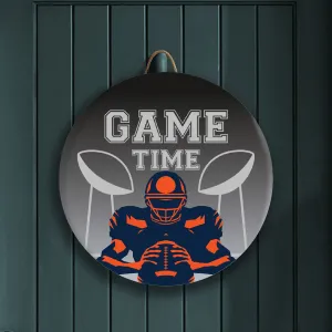 Football Game Time Custom Wood Sign